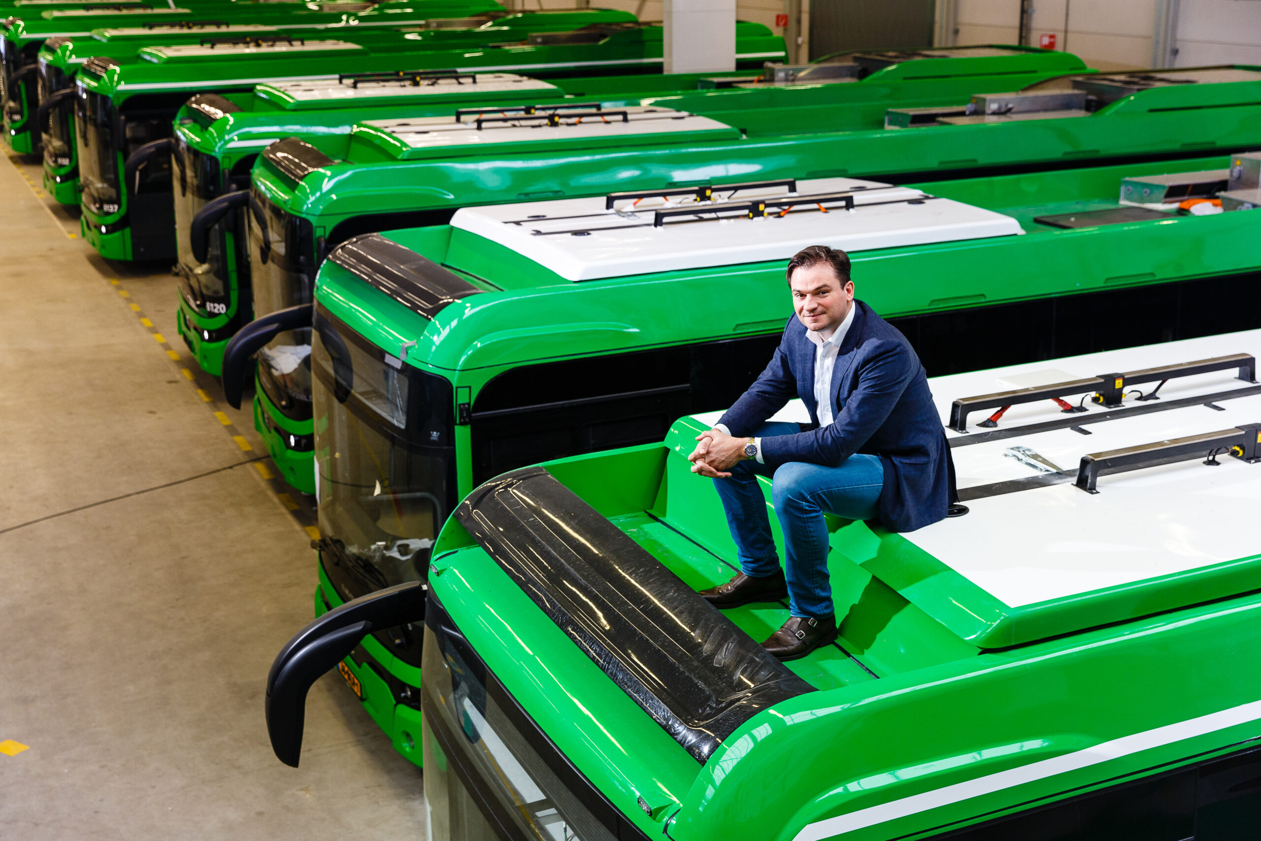 Foto: Bram Saeys; Peter Bijvelds CEO Ebusco, Electrische Bussen bouwer Deurne